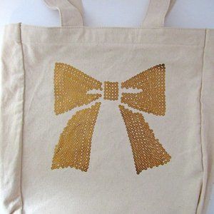 Bath & Body Works Canvas Tote w Sequin Bow